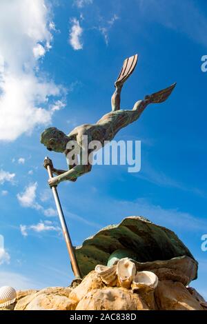 El Buzo, Pearl Diver Statue, Bucerias, Banderas Bucht, Riviera Nayarit Nayarit, Mexiko Stockfoto