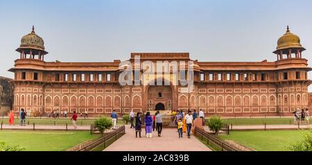 Jahangir Palace im Roten Fort in Agra, Indien Stockfoto