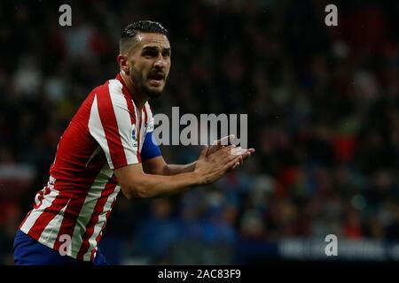 Madrid, Spanien. 01 Dez, 2019. KOKE WÄHREND ATLETICO DE MADRID GEGEN FC BARCELONA IM WANDA METROPOLITANO Stadion. Sonntag, 1. Dezember 2019 Credit: CORDON PRESSE/Alamy leben Nachrichten Stockfoto