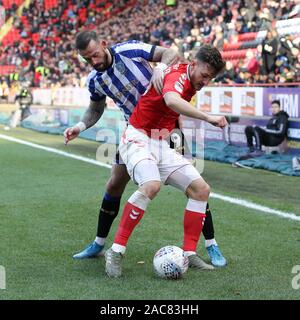 London, Großbritannien. 01 Dez, 2019. Während der EFL Sky Bet Championship Match zwischen Charlton Athletic und Sheffield Mittwoch im Valley, London, England am 30. November 2019. Foto von Ken Funken. Nur die redaktionelle Nutzung, eine Lizenz für die gewerbliche Nutzung erforderlich. Keine Verwendung in Wetten, Spiele oder einer einzelnen Verein/Liga/player Publikationen. Credit: UK Sport Pics Ltd/Alamy leben Nachrichten Stockfoto