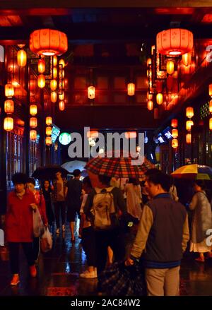 Chinesische Nacht der Lichter, jinli Street, Chengdu Stockfoto