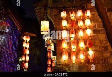 Chinesische Nacht der Lichter, jinli Street, Chengdu Stockfoto