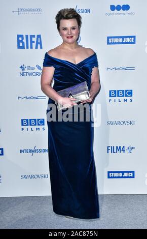 London, Großbritannien. 1. Dez 2019. Monica Dolan besucht die 22. British Independent Film Awards am Old Billingsgate am Dezember 01, 2019 in London, England. Bild Capital/Alamy leben Nachrichten Stockfoto