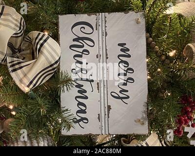 Frohe Weihnachten Christbaumschmuck Stockfoto