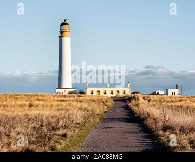 Scheunen Ness Leuchtturm, in der Nähe von Dunbar, East Lothian, Schottland, Großbritannien. Stockfoto