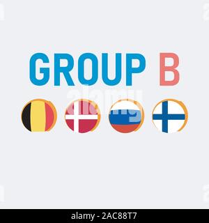 Gruppe Stadien der Fußball-Europameisterschaft Stock Vektor