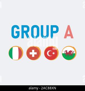 Gruppe Stadien der Fußball-Europameisterschaft Stock Vektor
