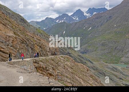 Der gamsgrubenweg Trail auf der Kaiser-Franz-Josefs-Hohe entlang der Großglockner Hochalpenstraße Stockfoto