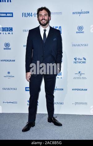 London, Großbritannien. 1. Dez 2019. Sam Claflin besucht die 22. British Independent Film Awards am Old Billingsgate am Dezember 01, 2019 in London, England. Bild Capital/Alamy leben Nachrichten Stockfoto