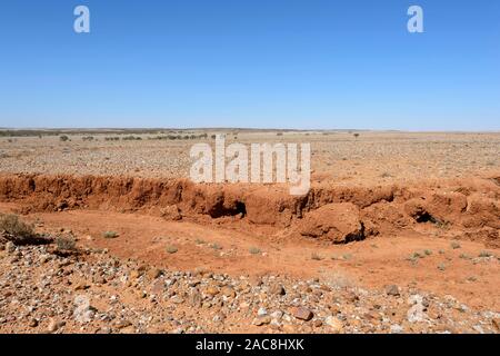 Bodenerosion im australischen Outback in der Nähe von Milparinka, New South Wales, NSW, Australien Stockfoto