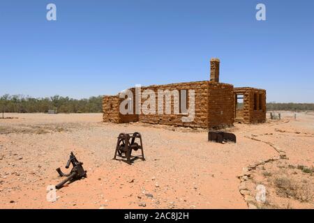 Historischen Ruinen der Pioniere des Bäckers Familie zu Hause in der Ferne Outback Stadt Milparinka, New South Wales, NSW, Australien Stockfoto