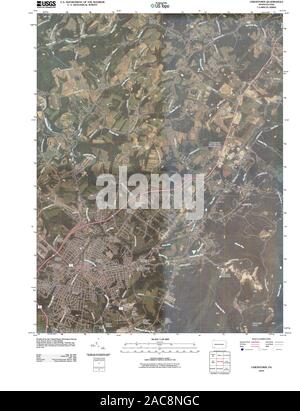 USGS TOPO Karte Pennsylvania PA Uniontown 20100604 TM Wiederherstellung Stockfoto