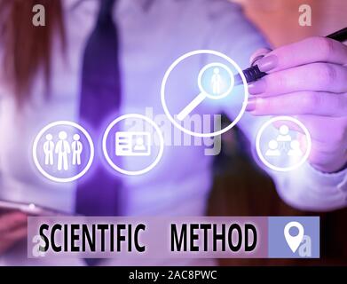 Text Zeichen zeigen wissenschaftliche Methode. Business Foto text Vorgehensweise, dass natürliche Wissenschaft gekennzeichnet hat. Stockfoto