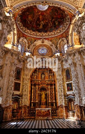 Das Kartäuserkloster Kirche der Himmelfahrt der Jungfrau Maria (Monasterio de la Cartuja), Granada, Spanien. Stockfoto