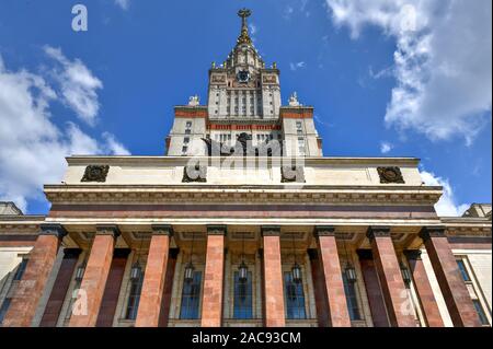 Lomonossow Universität Moskau, iconic stalinistischen Gebäude in Moskau, Russland. Stockfoto