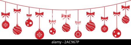 Weihnachten Kugeln aufhängen Hintergrund Stock Vektor