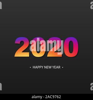 Frohes Neues Jahr 2020 Text Design logo, Vector Illustration Stock Vektor
