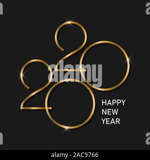 Frohes Neues Jahr 2020. Grußkarte design Stock Vektor