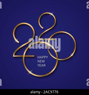 Frohes Neues Jahr 2020. Grußkarte design Stock Vektor