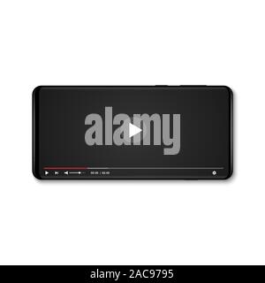 Realistische smartphone Mockup mit mobiler Video Player Stock Vektor