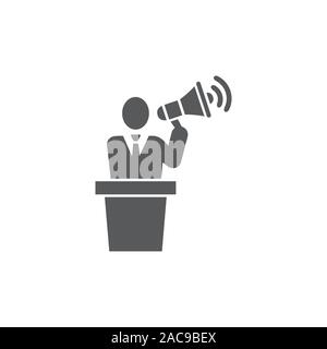 Werbung Symbol auf weißem Hintergrund Stock Vektor