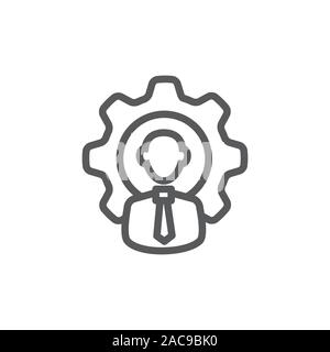 Mitarbeiter Leitung Symbol auf weißem Hintergrund Stock Vektor