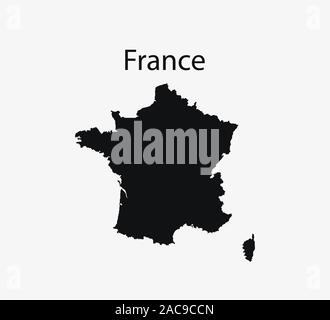 Frankreich Karte auf weißem Hintergrund. Vector Illustration. Stock Vektor