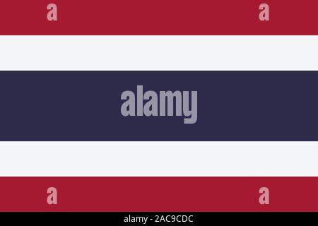 Thailand Flagge. Offizielle Flagge von Thailand. Vector Illustration. Stock Vektor