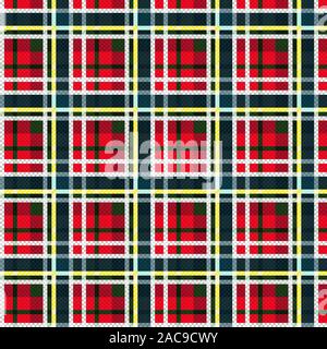 Nahtlose wechselvollen Schattierungen von Grün, Rot, Blau mit weissen und gelben Linien Abbildung des Musters als tartan plaid Stock Vektor