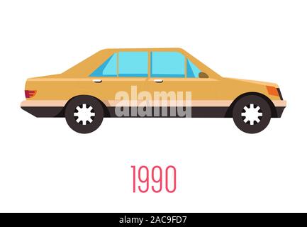 Vintage 90s Auto isolierte Symbol, retro Fahrzeug Stock Vektor