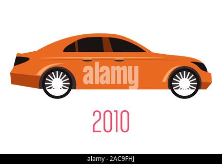 Auto 2010 isoliert Limousine Symbol, Transport Entwicklung Stock Vektor