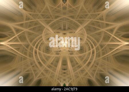 Zusammenfassung Hintergrund, symmetrischen Linien und Kringeln, von dunkel bis hell braun Stockfoto