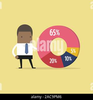 Afrikanische Unternehmer präsentieren und mit einem finanziellen Plan. Stock Vektor