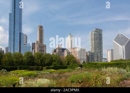 Lurie Garden, Millennium Park, der Loop, Chicago, Illinois, USA Stockfoto