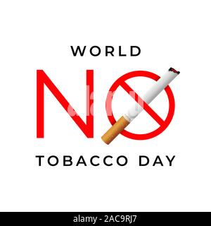 Weltnichtrauchertag Zeichen auf weißem Hintergrund. Stock Vektor