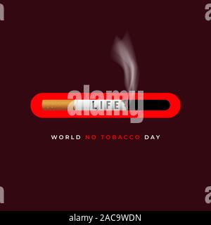 Weltnichtrauchertag. Rauchen Tag, Banner für die Kampagne Stop Smoking. Stock Vektor