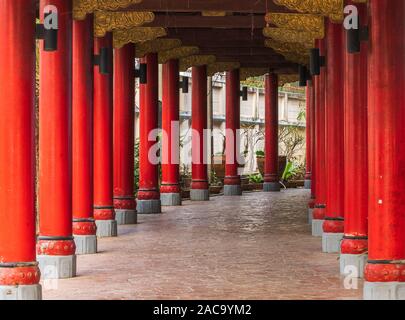 Rote Säule in der chinesischen Tempel Stockfoto