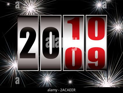 Explodierende neues Jahr ändern Stockfoto