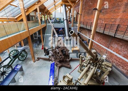 England, Hampshire, Portsmouth, Fareham, das Royal Armouries Military Museum in Fort Nelson, Anzeige der Geschütze Stockfoto