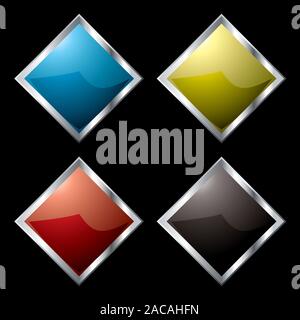 Metall surround Diamond Stockfoto