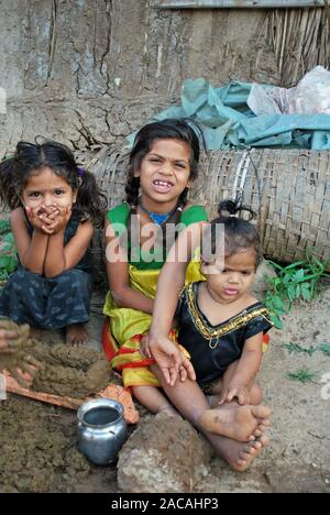 Kinder in Indien, Karnataka, Asien Stockfoto