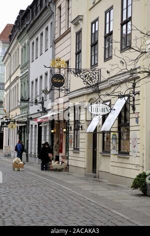 Reihe von Häusern im Nikolaiviertel, der älteste Teil von Berlin Stockfoto