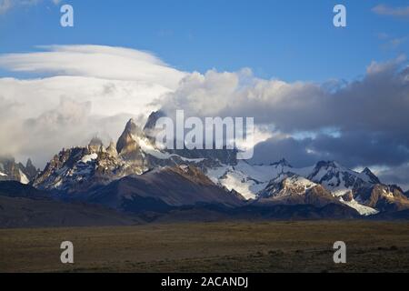 Morgenstimmung am Fitz Roy massiv, Argentinien, Sonnenaufgang am Fitz Roy massiv, Argentinien Stockfoto