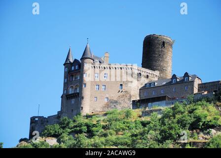 Burg Katz, Burg Neukatzenelnbogen, im Mittelrheintal, UNESCO-Weltkulturerbe, Rheinland-Pfalz, Ger Stockfoto