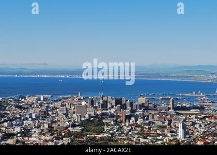 Blick vom Tafelberg, die Victoria und Alfred Waterfront, Kapstadt, Südafrika, Südafrika Stockfoto