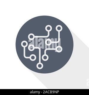 Stromkreis Vektorsymbol, Technologie, Chip, Prozessor Konzept flache Design Illustration Stock Vektor