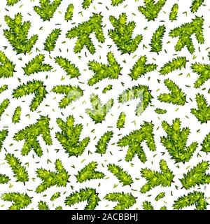 Christmas tree branches nahtlose Muster Hintergrund. Vector Illustration Stock Vektor