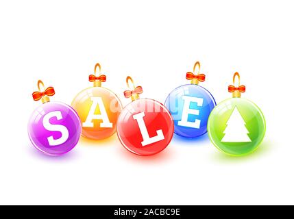 Weihnachten Verkauf Kugeln Stock Vektor