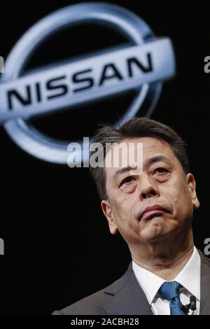 Yokohama, Japan. 2. Dez, 2019. Makoto Uchida Der neue Präsident und CEO von Nissan Motor Co., Ltd. auf einer Pressekonferenz am Hauptsitz des Unternehmens in Yokohama besucht, in der Nähe von Tokio. Credit: Rodrigo Reyes Marin/ZUMA Draht/Alamy leben Nachrichten Stockfoto