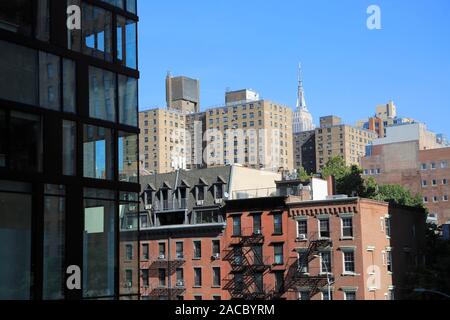 Moderner Luxus Apartment Gebäude, alten Mietshaus Gebäude, West Chelsea, Manhattan, New York City, USA Stockfoto